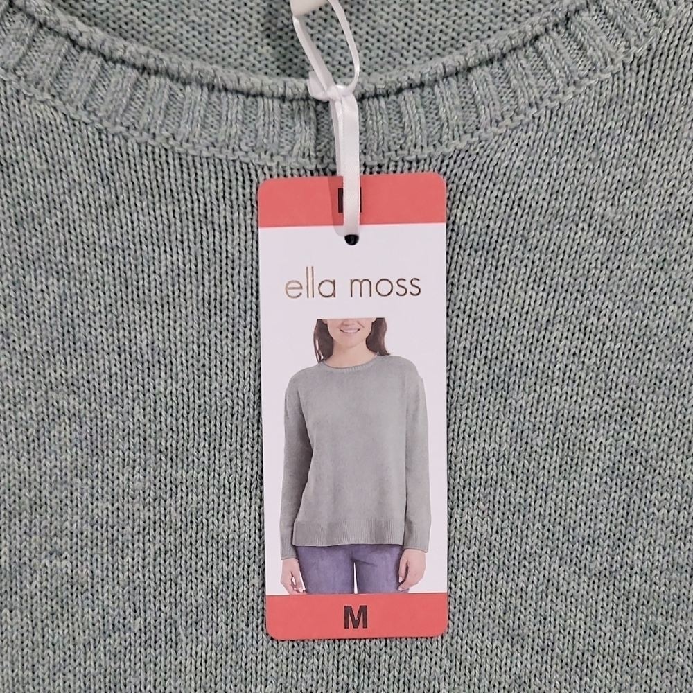 NEW Ella moss Knit Sweater Crewneck Size M - Picture 5 of 6